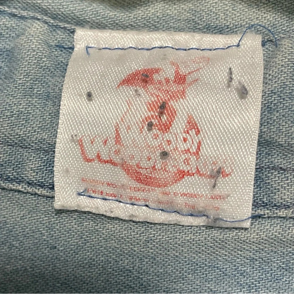 Vintage Team Woody Denim Light Blue Shirt Men size Large - Picture 16 of 17